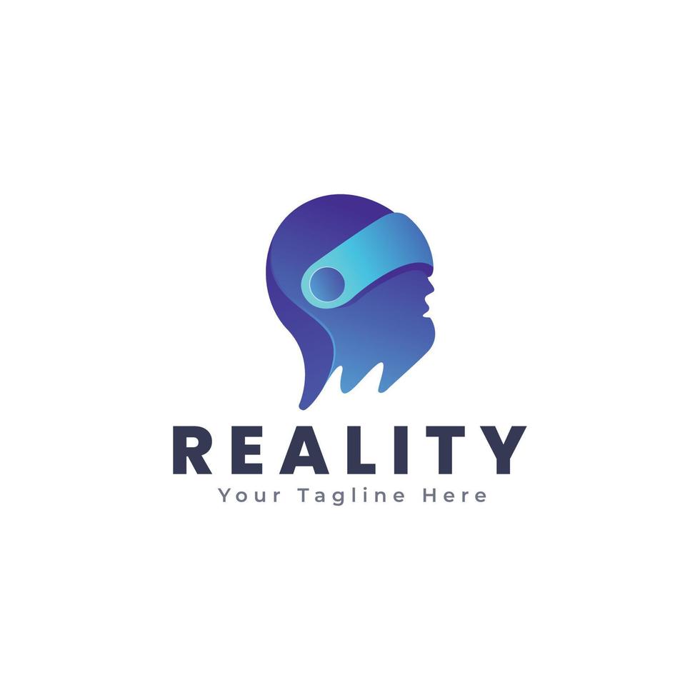 Virtual Reality Logo Template vector