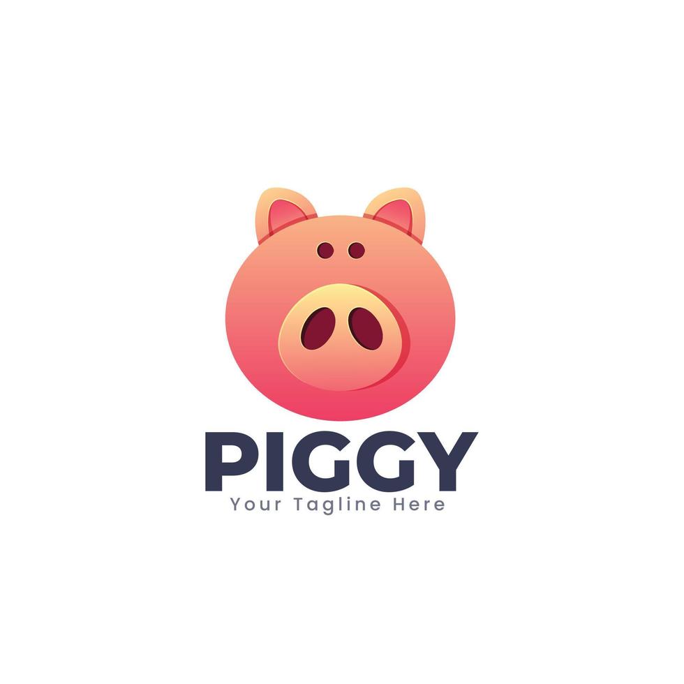 diseño de plantilla de logotipo de cerdo rosa vector