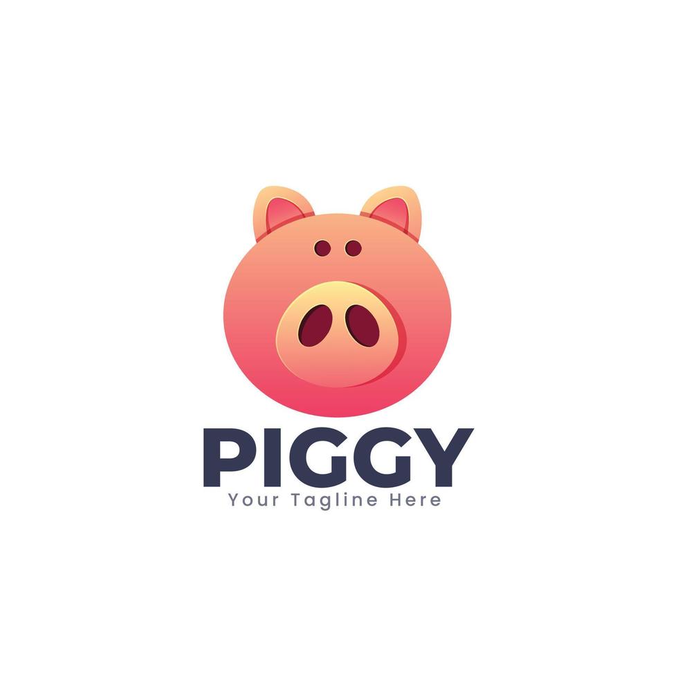 Pink Pig Logo Template Design vector