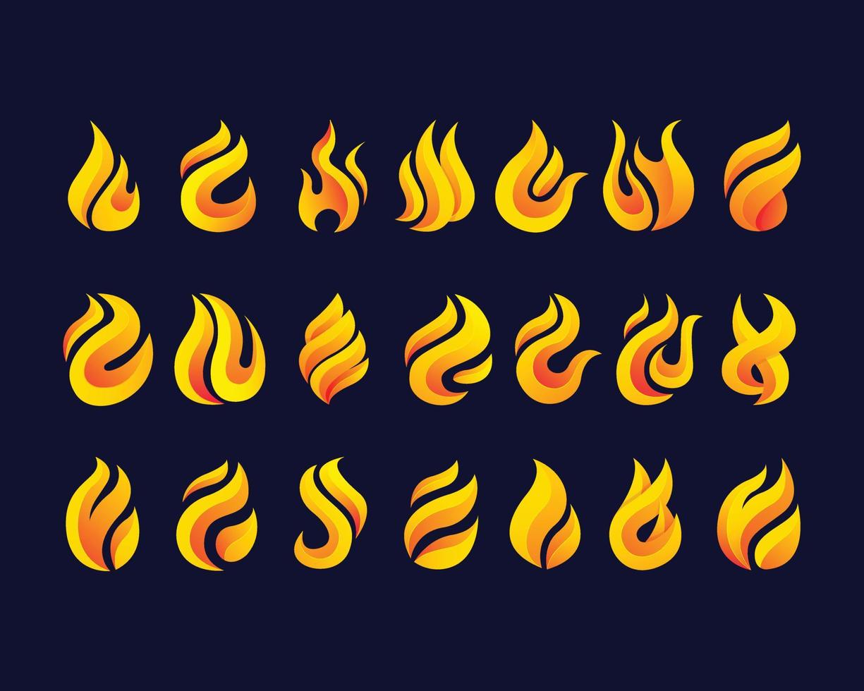 Collection of Fire Logo Template vector