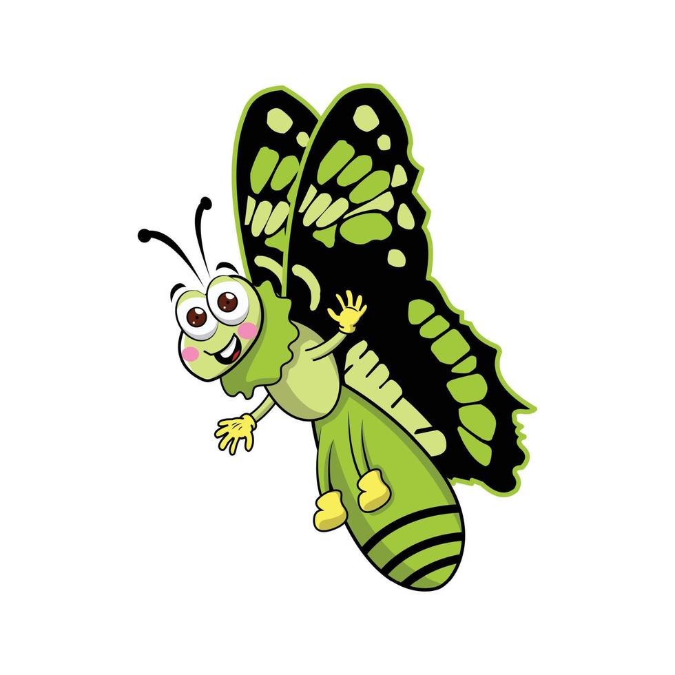 butterfly cute cartoon vector illustration design