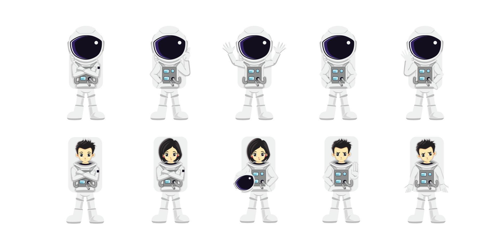astronaut cute flat vector illustration design