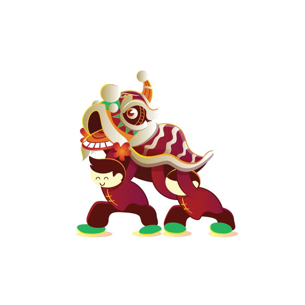 lion dance vector flat illustration  design