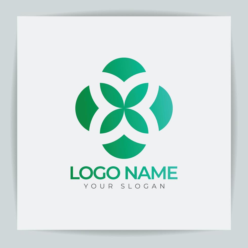 diseño de logotipo de hoja simple con fondo blanco y vector premium