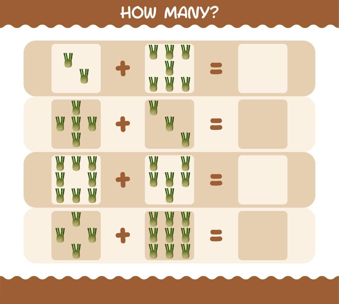 How many cartoon fennel. Counting game. Educational game for pre shool years kids and toddlers vector