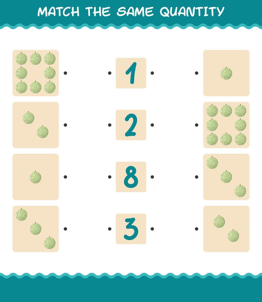 igualar la misma cantidad de melón. juego de conteo juego educativo para niños y niños pequeños