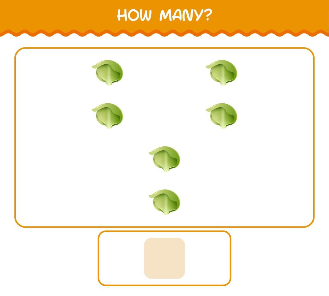 How many cartoon iceberg lettuce. Counting game. Educational game for pre shool years kids and toddlers vector