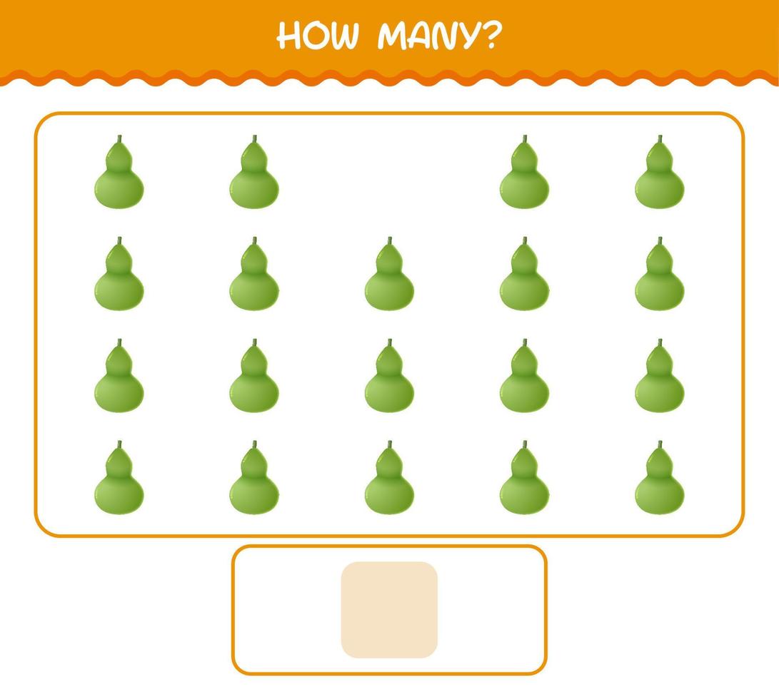 How many cartoon calabash. Counting game. Educational game for pre shool years kids and toddlers vector
