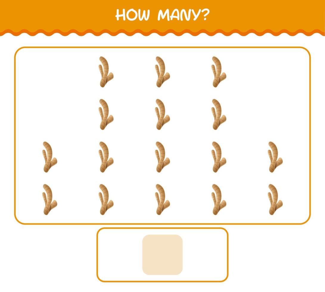 How many cartoon ginger. Counting game. Educational game for pre shool years kids and toddlers vector