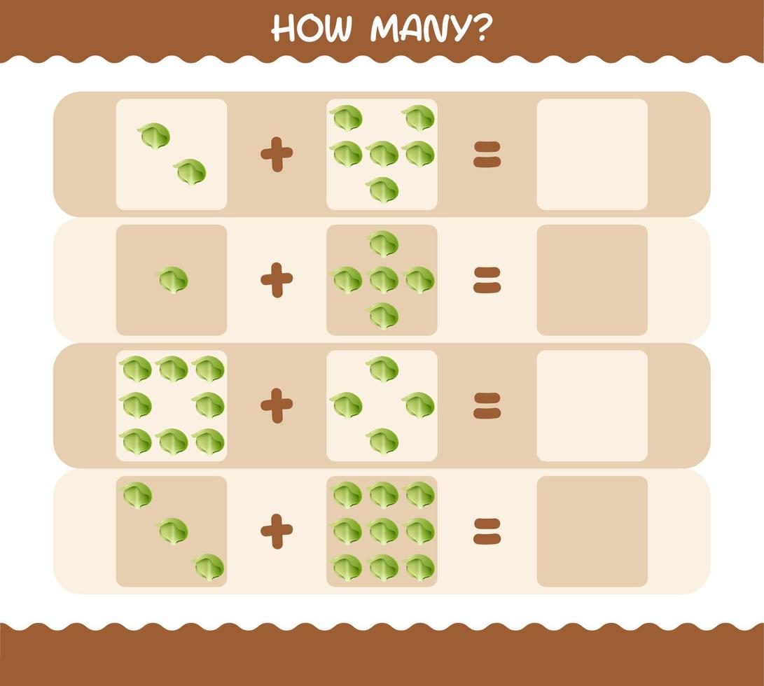 How many cartoon iceberg lettuce. Counting game. Educational game for pre shool years kids and toddlers vector