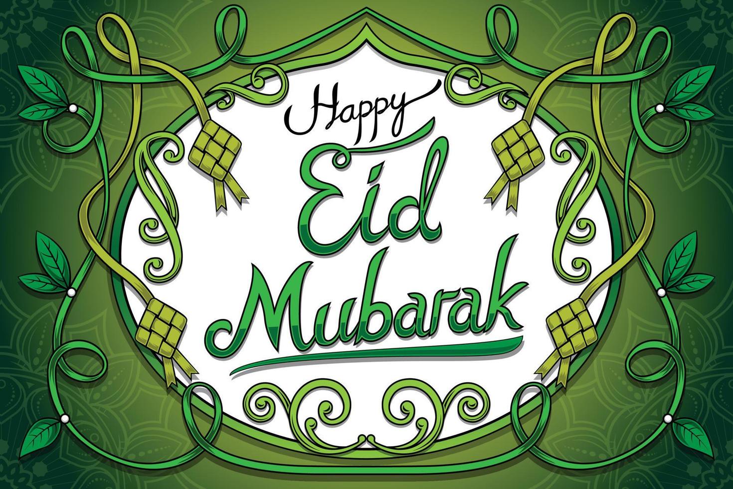 Happy Eid Mubarak Background with Ornament vector