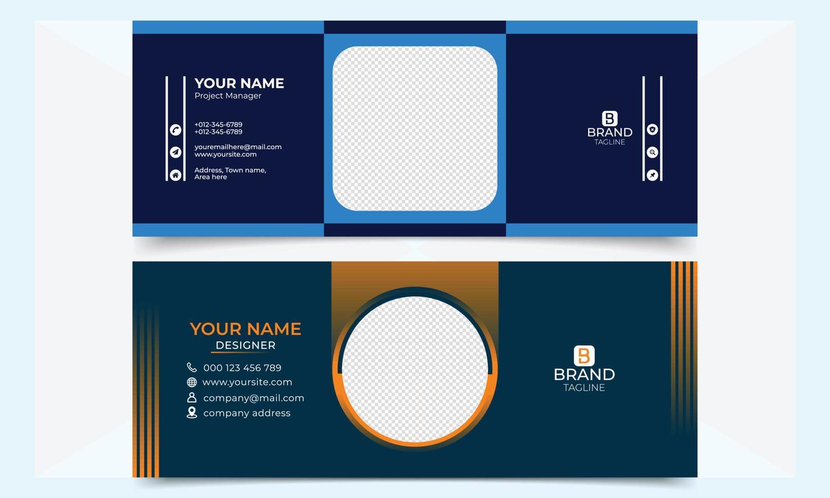 corporate identity template with  email signature design or business card or email footer vector