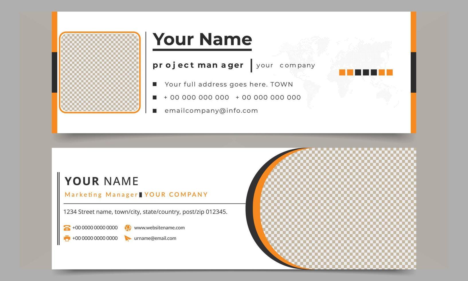 diseño de firma de correo electrónico. plantilla de firma de correo electrónico o pie de página de correo electrónico vector