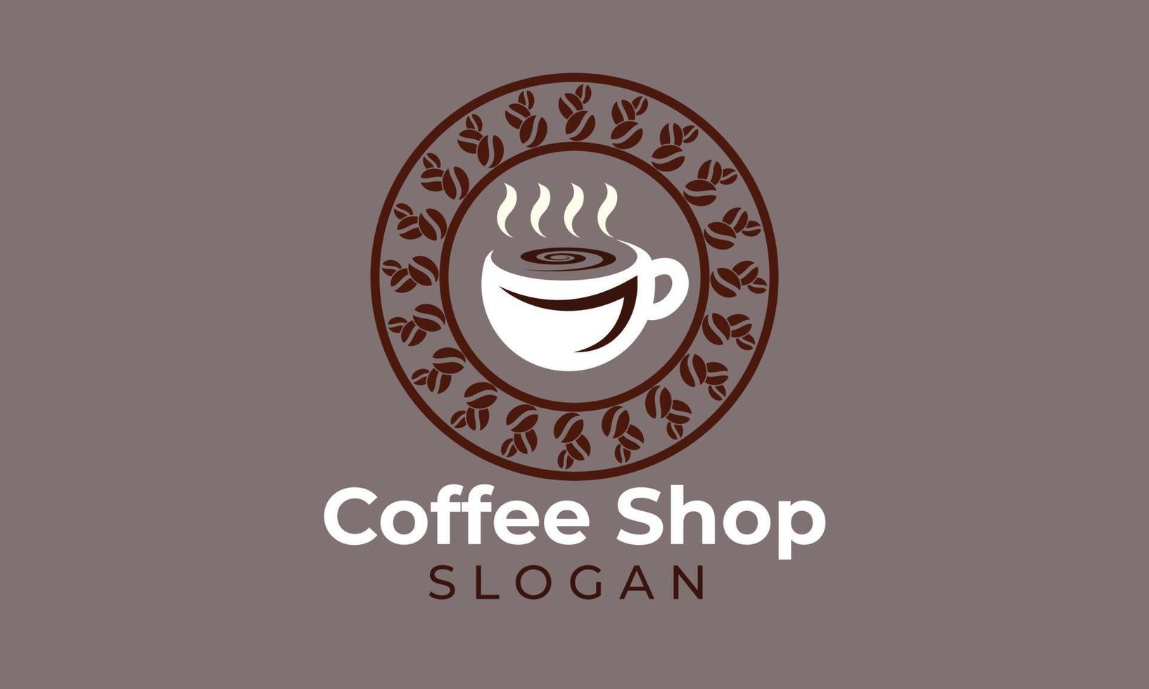 logotipo de la tapa de café. diseño de iconos de café. diseño de taza de café. vector