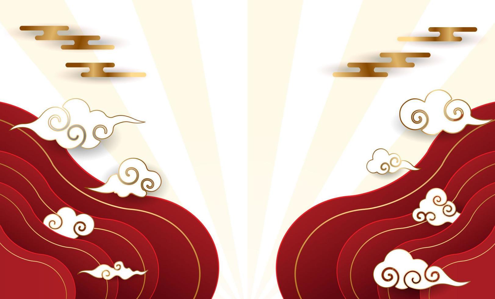 Podium and background for Chinese new year,Chinese Festivals, Mid Autumn Festival , flower and asian elements on background. vector