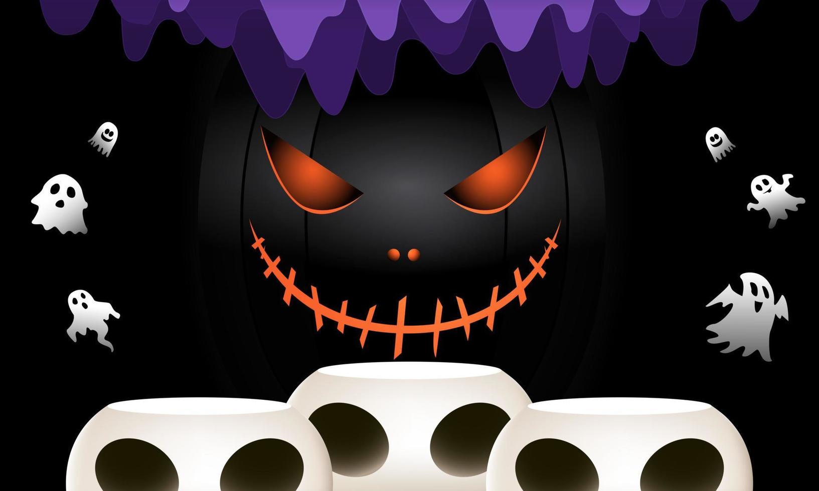 fondo de halloween para una fiesta y venta en la noche de halloween. banner de feliz halloween. vector