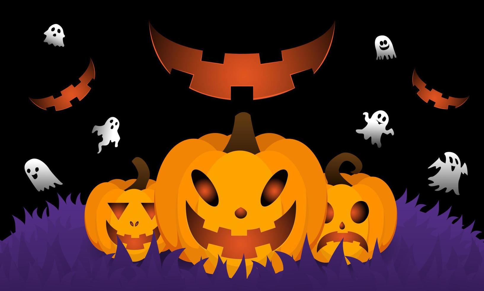 fondo de halloween para una fiesta y venta en la noche de halloween. banner de feliz halloween. vector