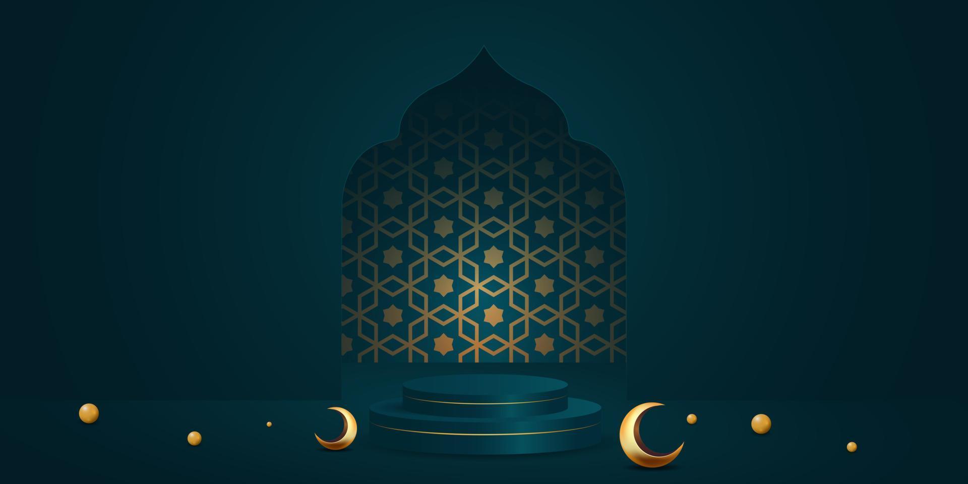 Ilustración de diseño de fondo de banner de ramadan kareem vector