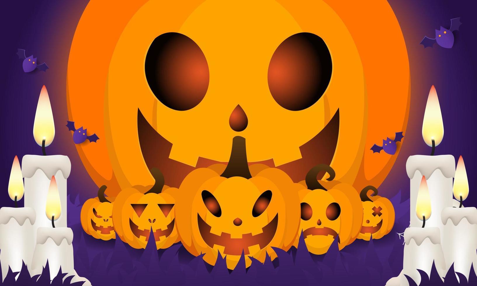 fondo de halloween para una fiesta y venta en la noche de halloween. banner de feliz halloween. vector