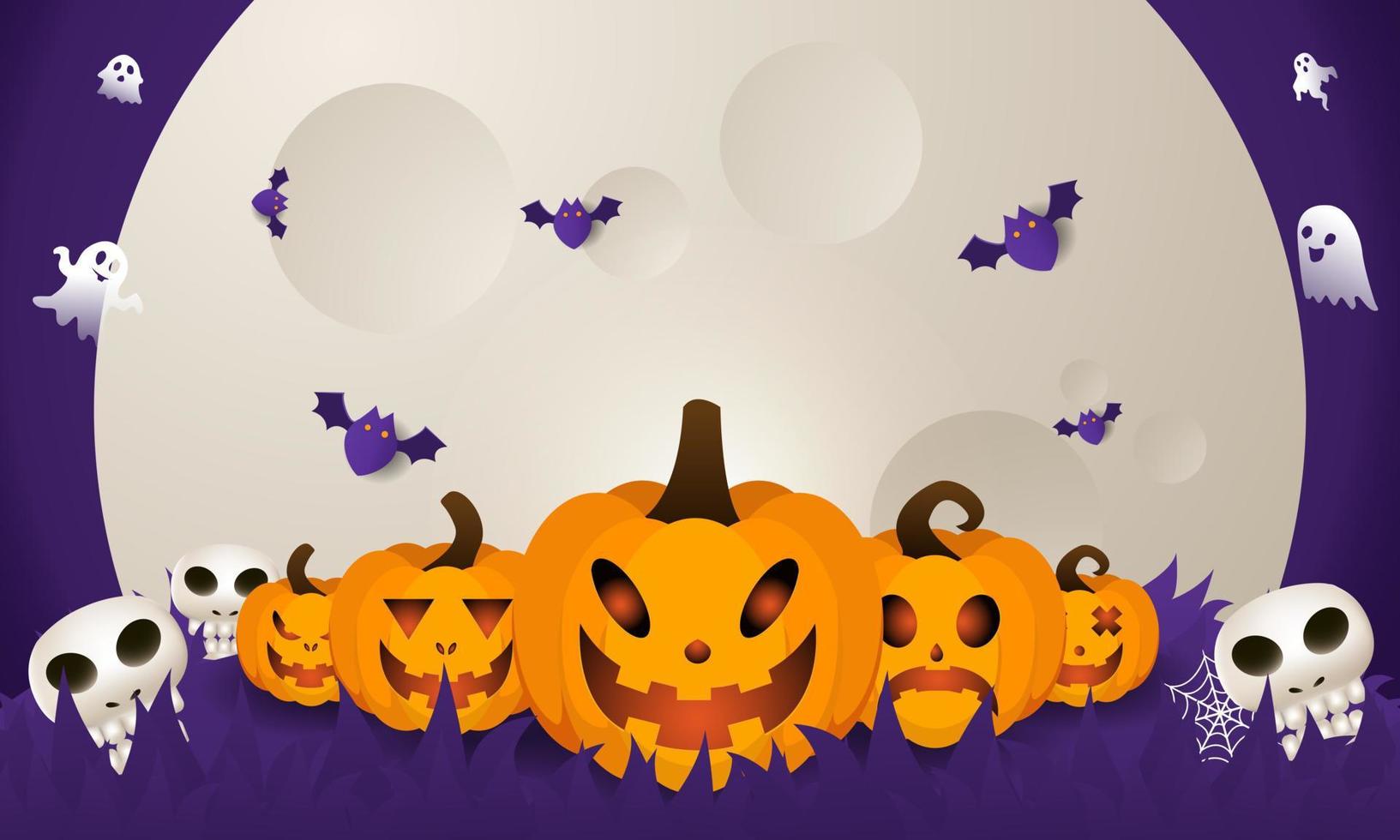 fondo de halloween para una fiesta y venta en la noche de halloween. banner de feliz halloween. vector