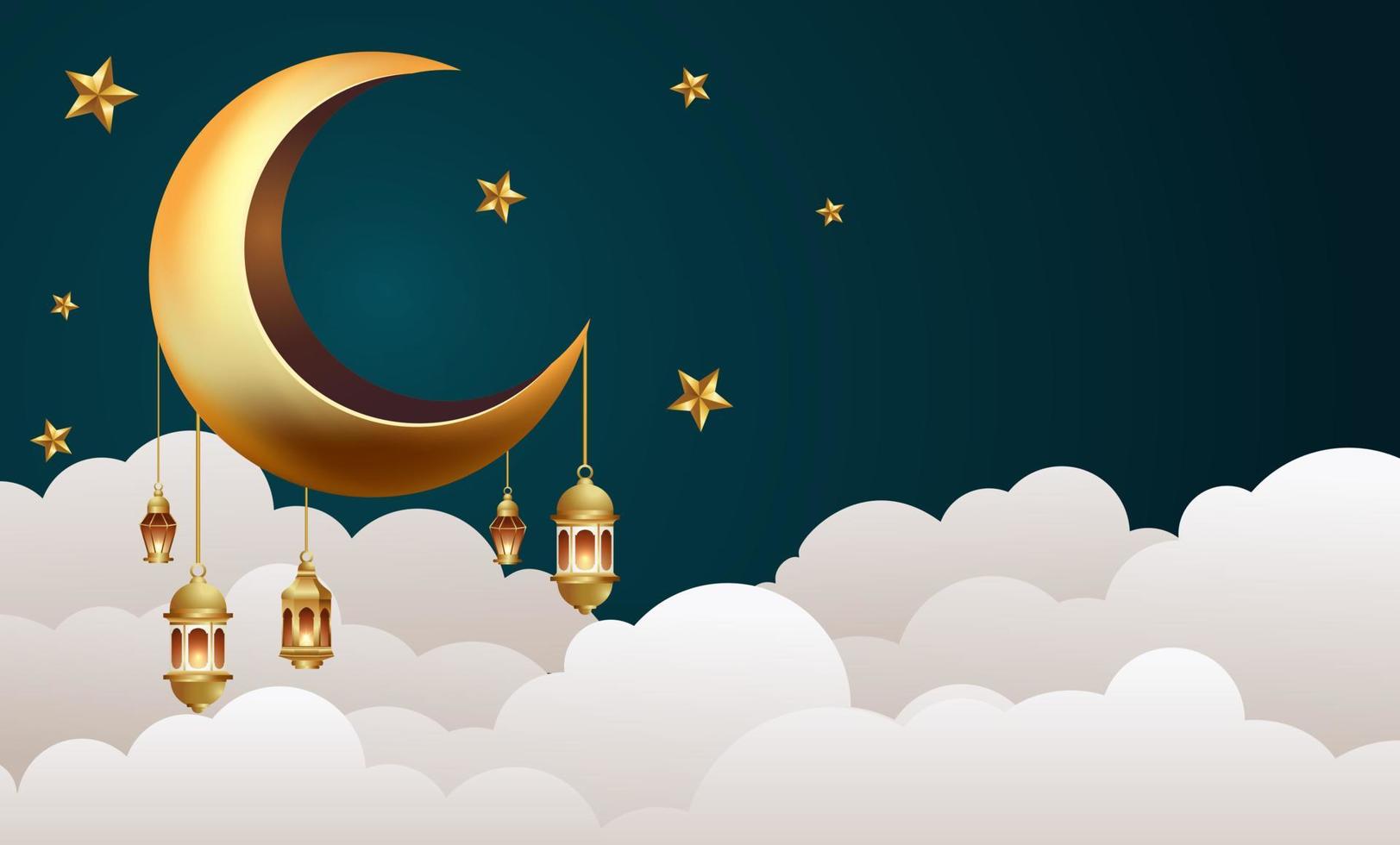 Ilustración de diseño de fondo de banner de ramadan kareem vector