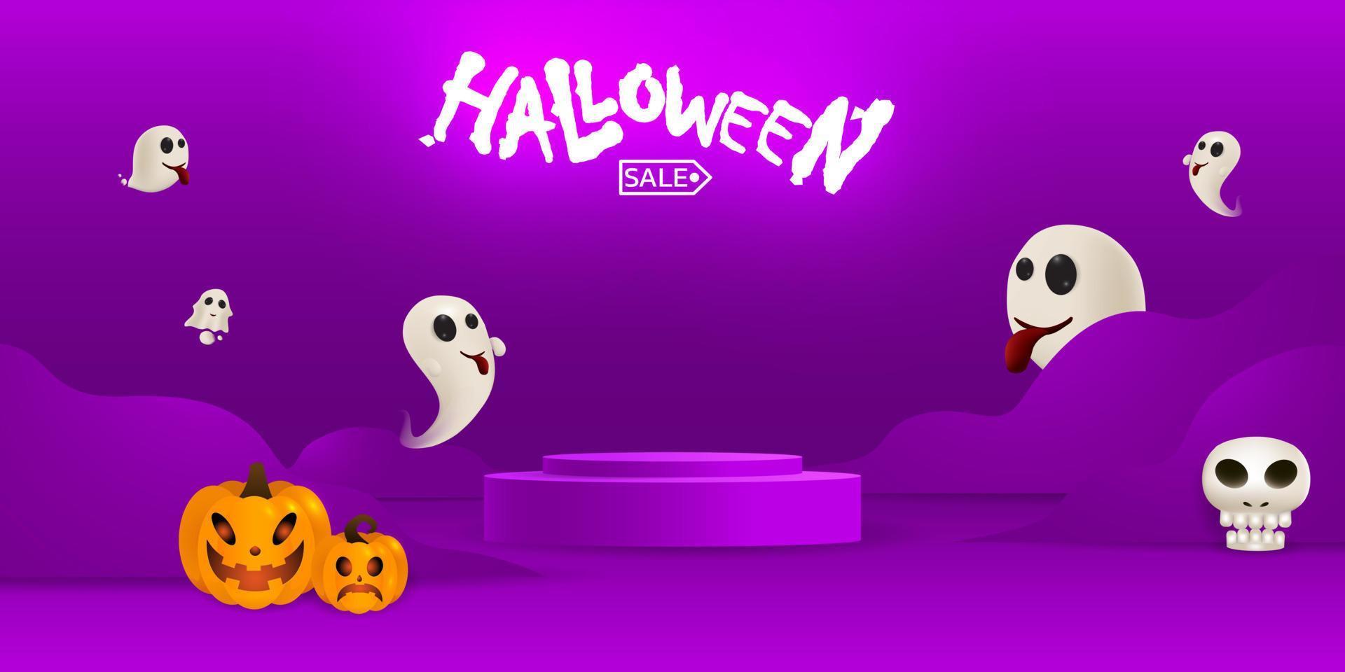 Halloween background For a party and sale on Halloween night.Happy Halloween banner. vector