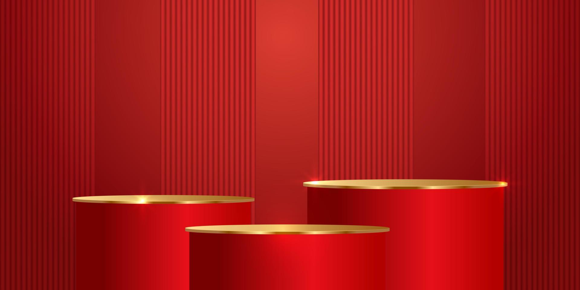 Podium and background for Chinese new year,Chinese Festivals, Mid Autumn Festival , flower and asian elements on background. vector