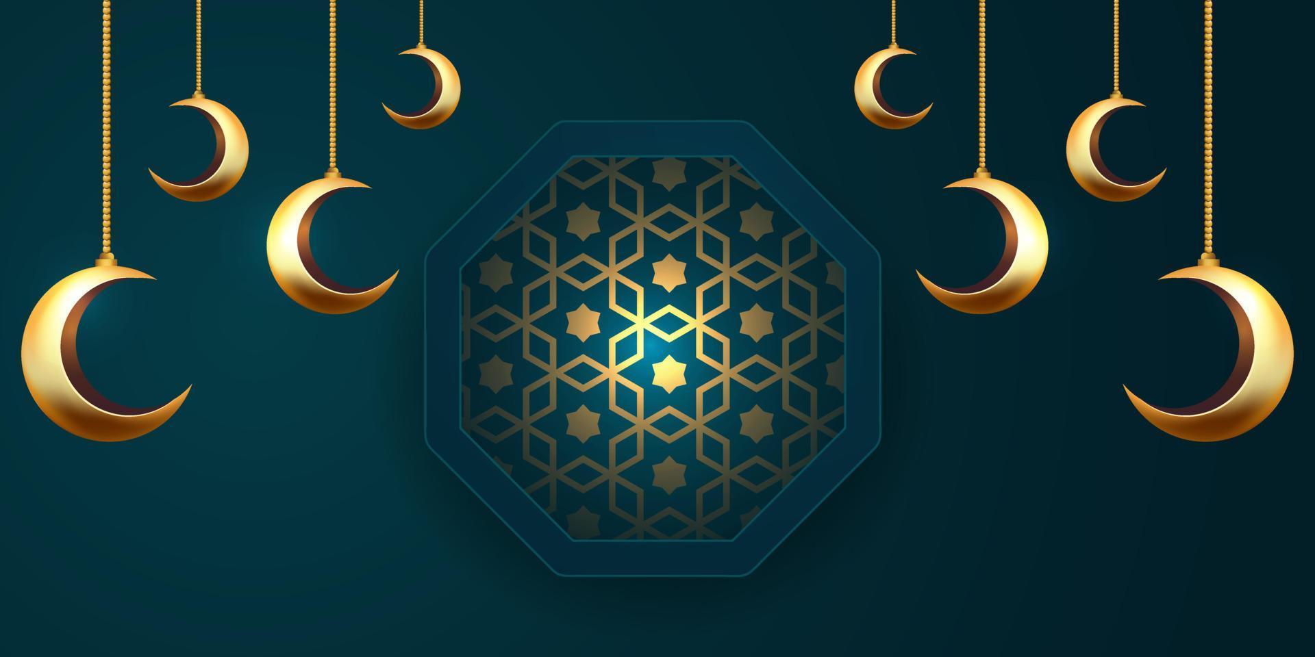 Ilustración de diseño de fondo de banner de ramadan kareem vector