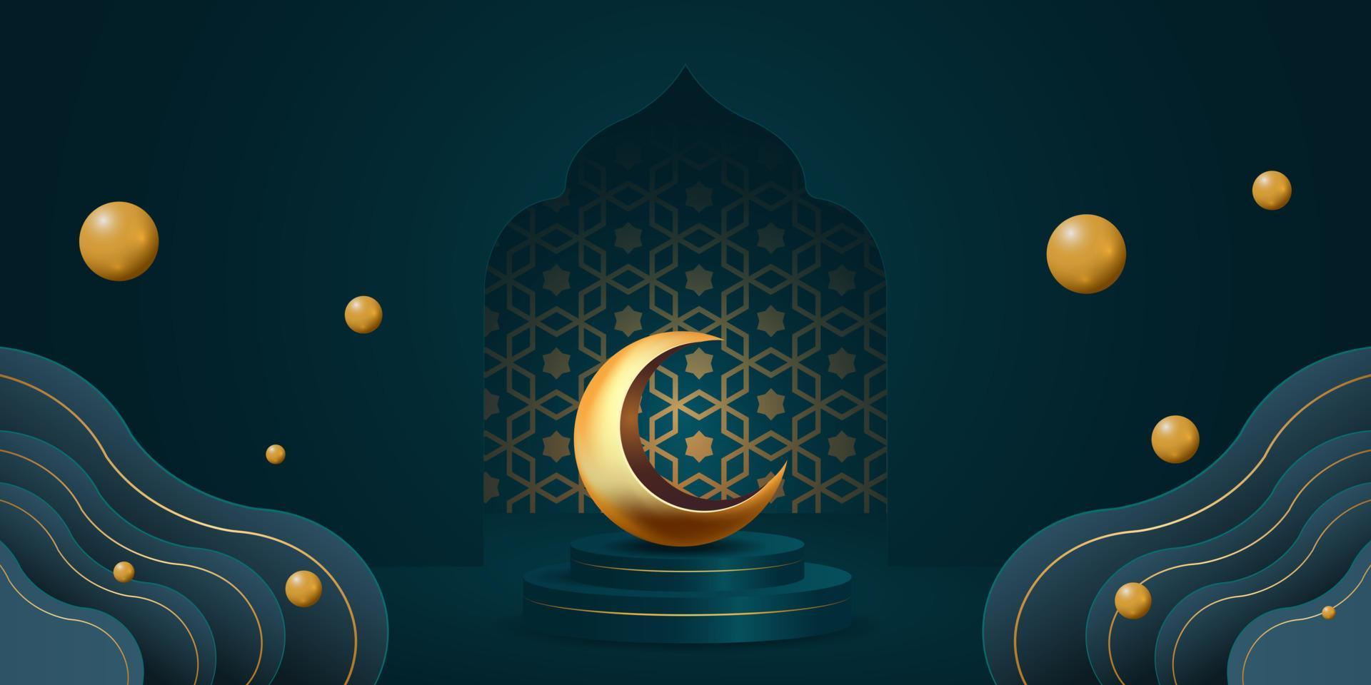 ramadan kareem banner background design illustration vector