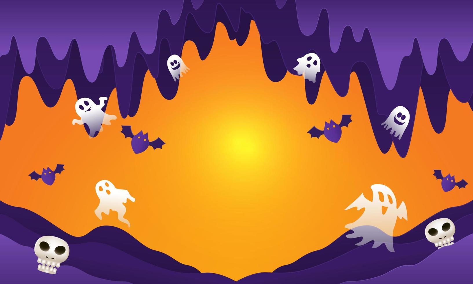 fondo de halloween para una fiesta y venta en la noche de halloween. banner de feliz halloween. vector