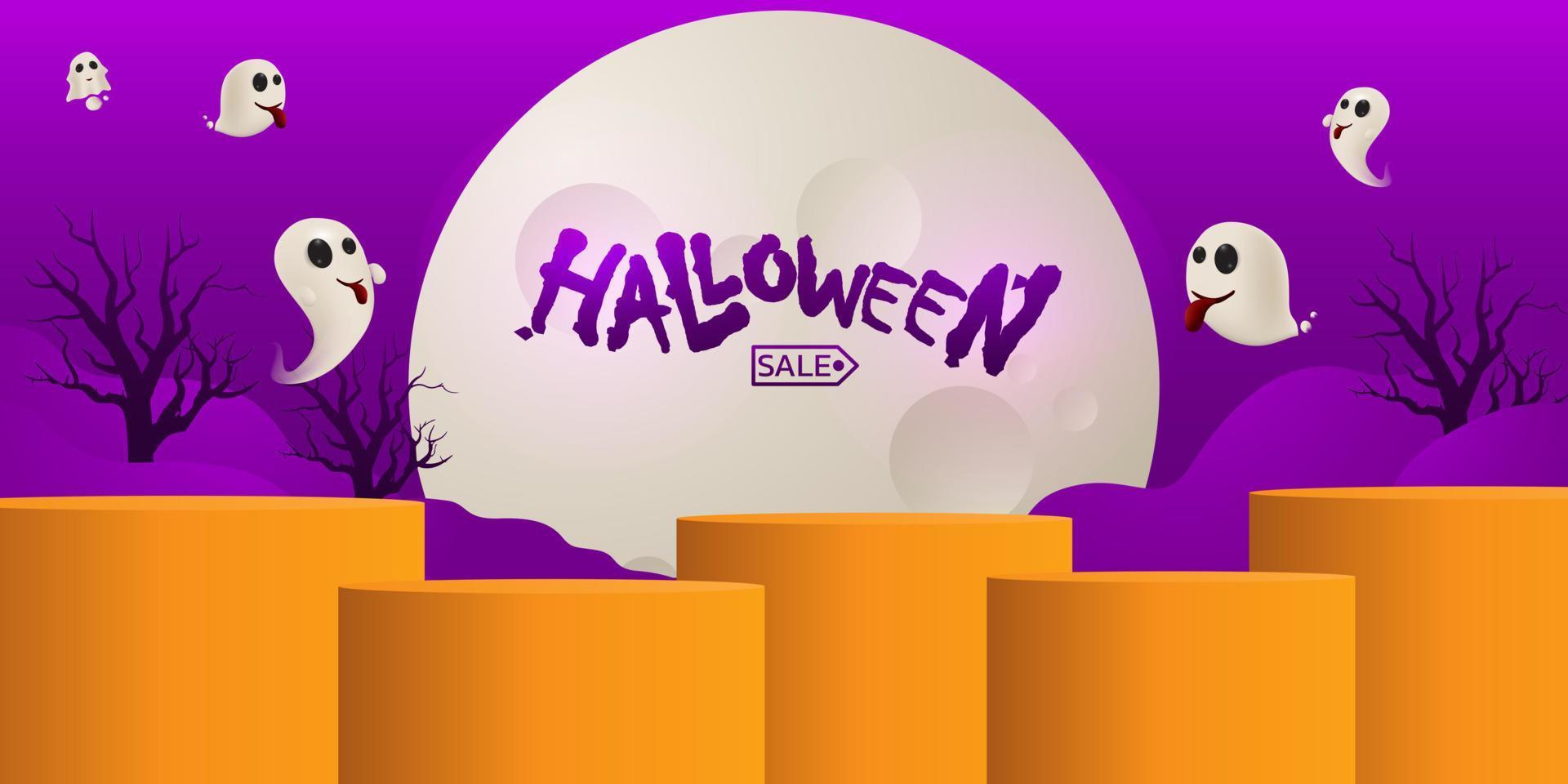 Halloween background For a party and sale on Halloween night.Happy Halloween banner. vector