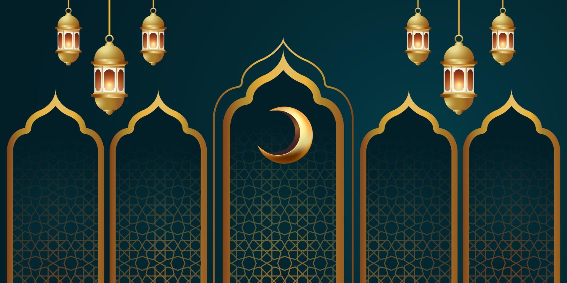 Ilustración de diseño de fondo de banner de ramadan kareem vector