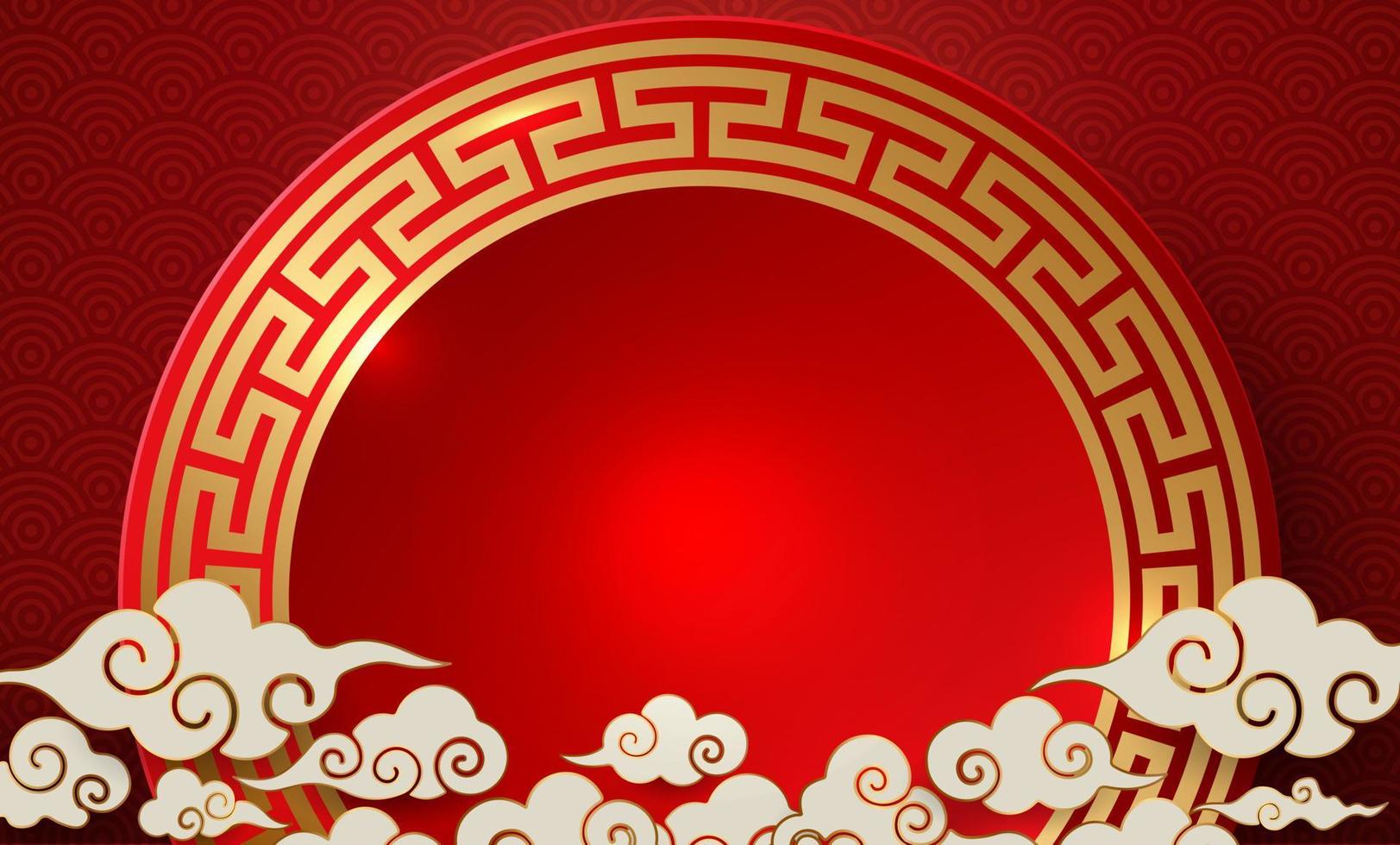 Podium and background for Chinese new year,Chinese Festivals, Mid Autumn Festival , flower and asian elements on background. vector