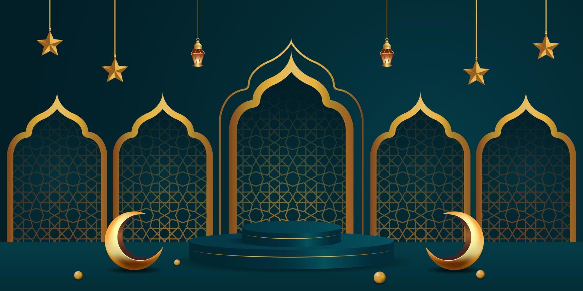 Ilustración de diseño de fondo de banner de ramadan kareem vector