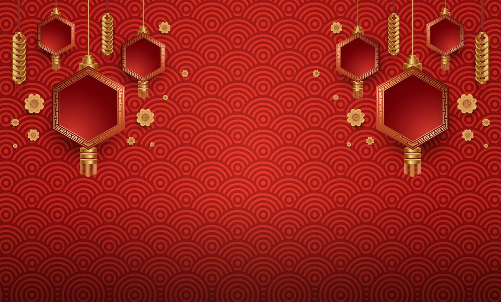 Podium and background for Chinese new year,Chinese Festivals, Mid Autumn Festival , flower and asian elements on background. vector