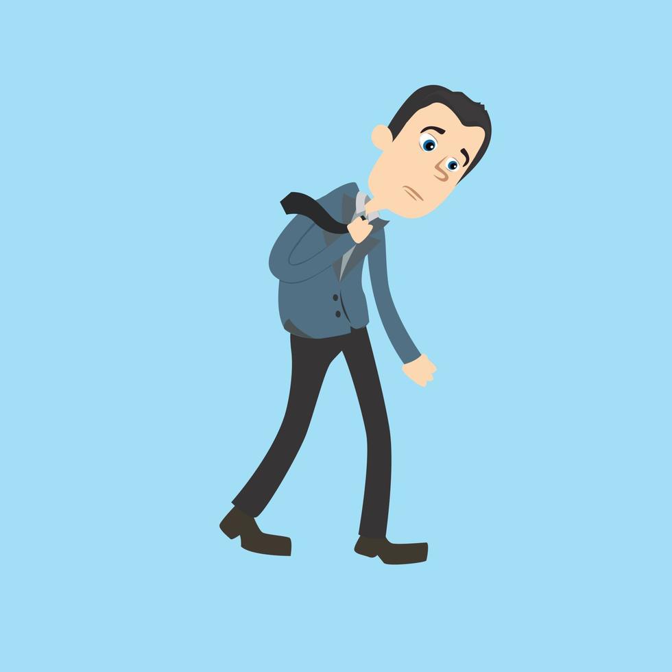 ilustración carácter trabajadores profesionales empresario emociones caminar enojado vector