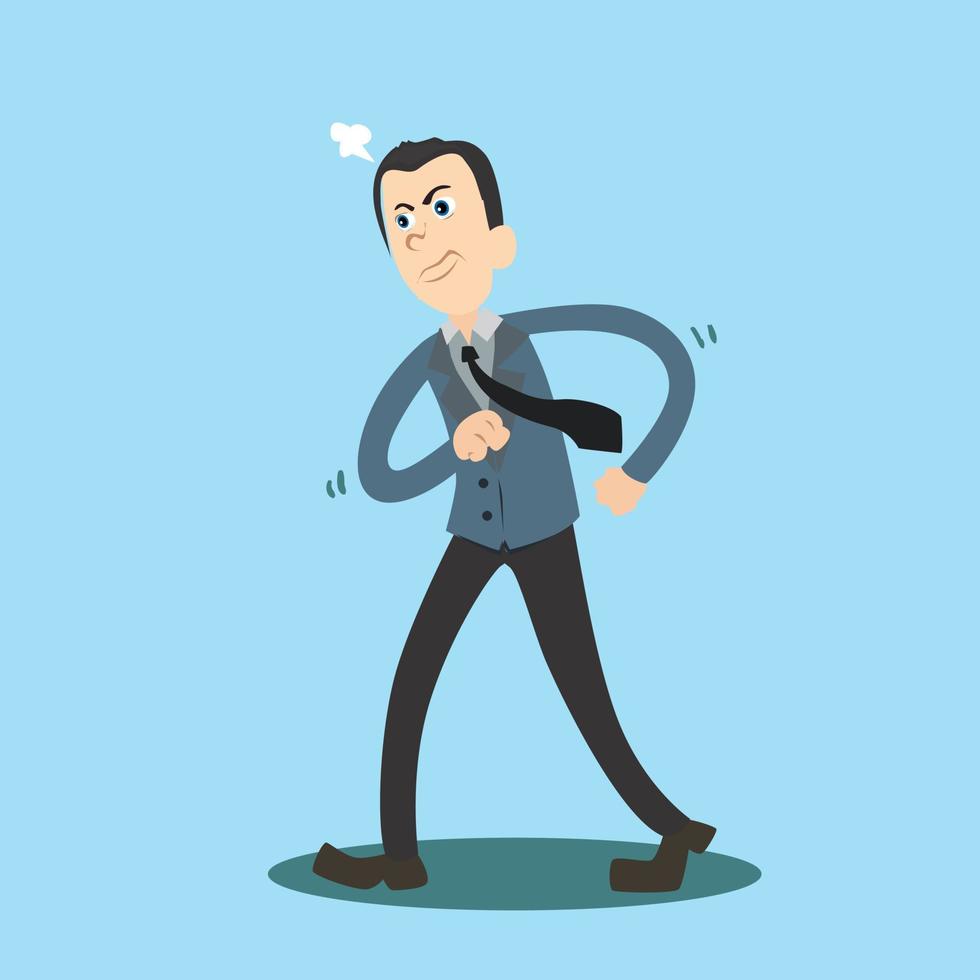 Illustration character Professional workers Businessman emotions walk to angry vector