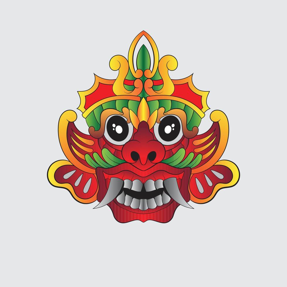 etnic culture Balinase Barong devil Illustration vector