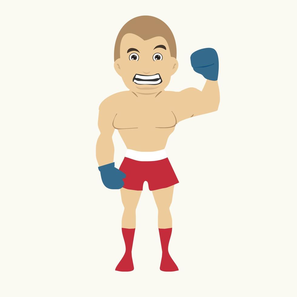 Boxing strong proffesionals fighting cartoon characters on isolated background vector