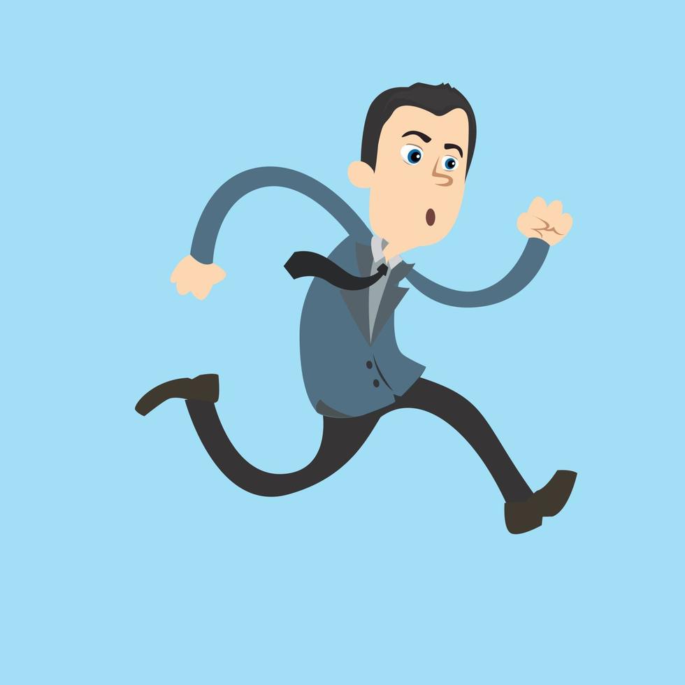 Illustration character Professional workers Businessman emotions walk to angry vector