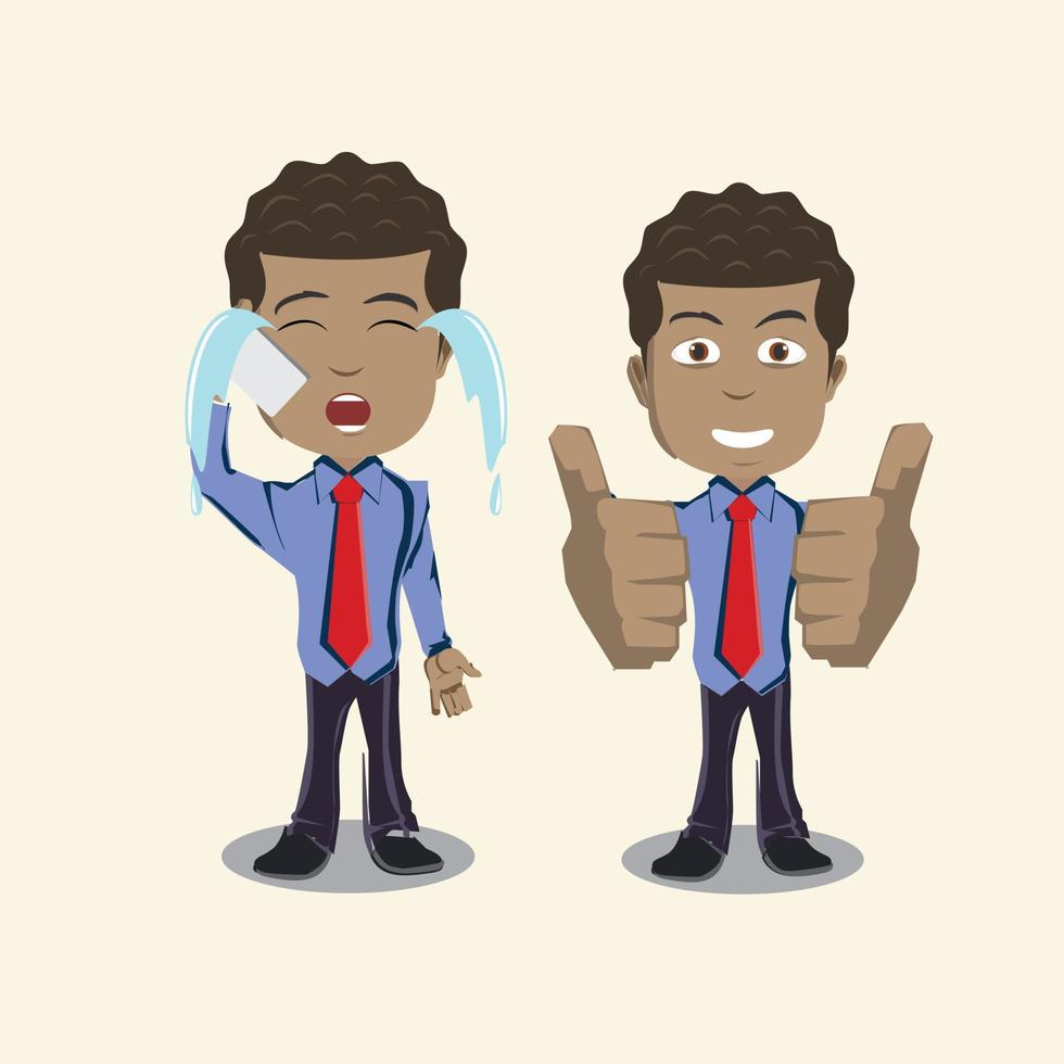 Character design set businessman secretary in corporate business cartoon presenting vector