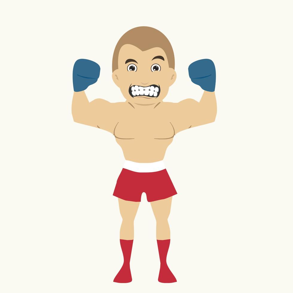 Boxing strong proffesionals fighting cartoon characters on isolated background vector