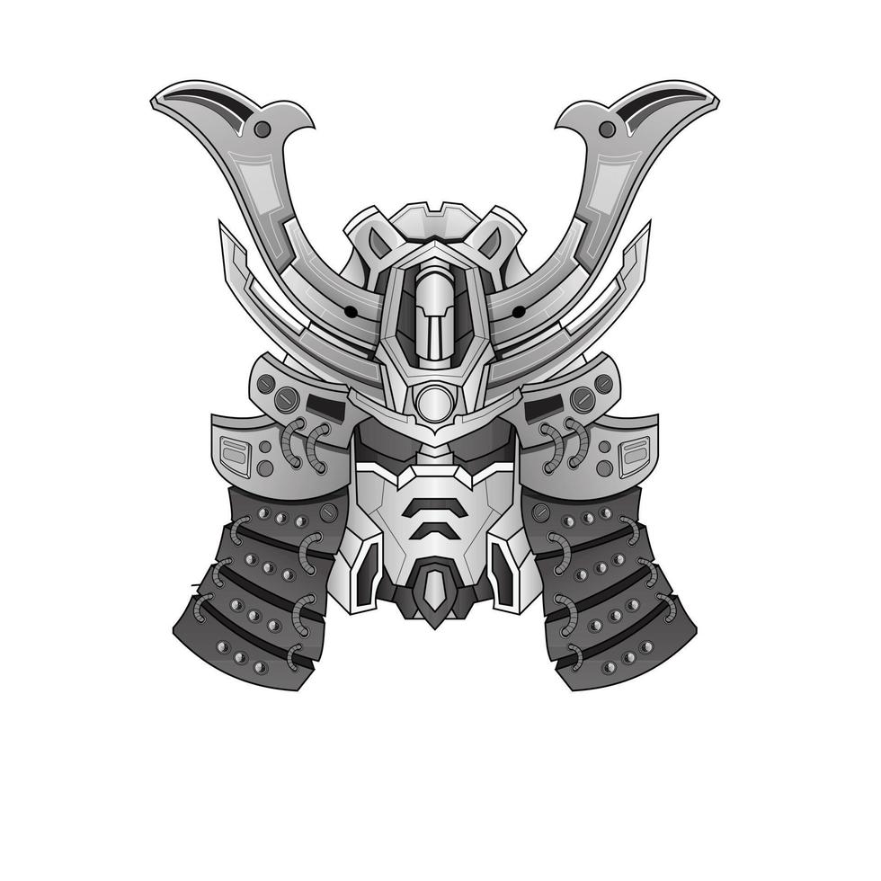 Black and white outline Robot head tattoos background, Perfect for T-Shirt Design, Sticker, Poster, Merchandise and E-sport logo vector