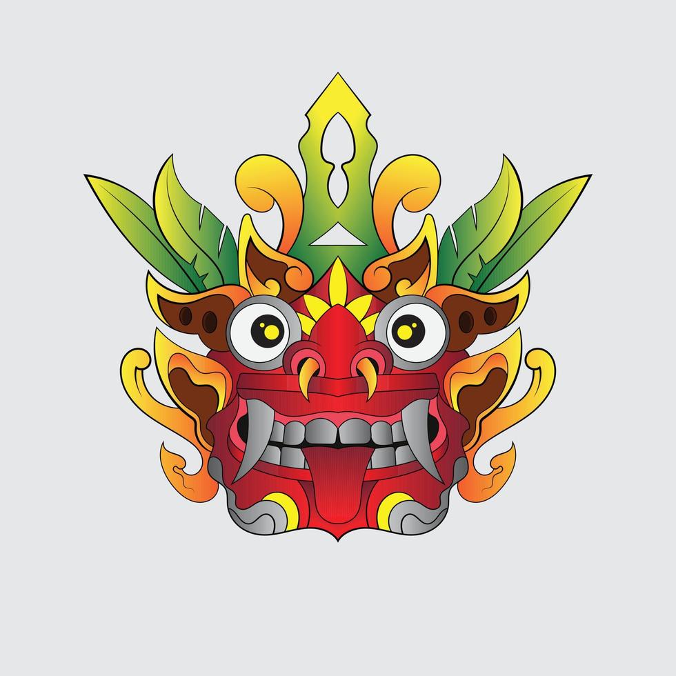 etnic culture Balinase Barong devil Illustration vector