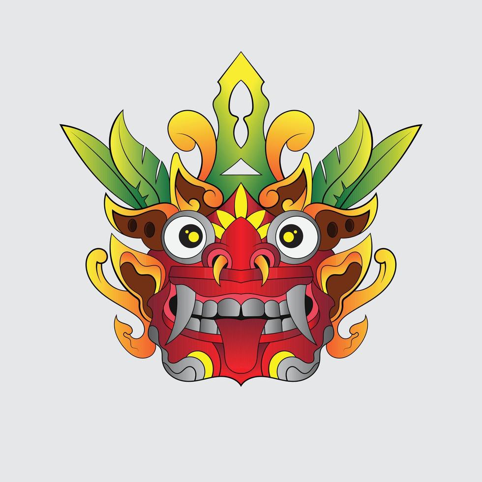 cultura étnica balinase barong diablo ilustración vector