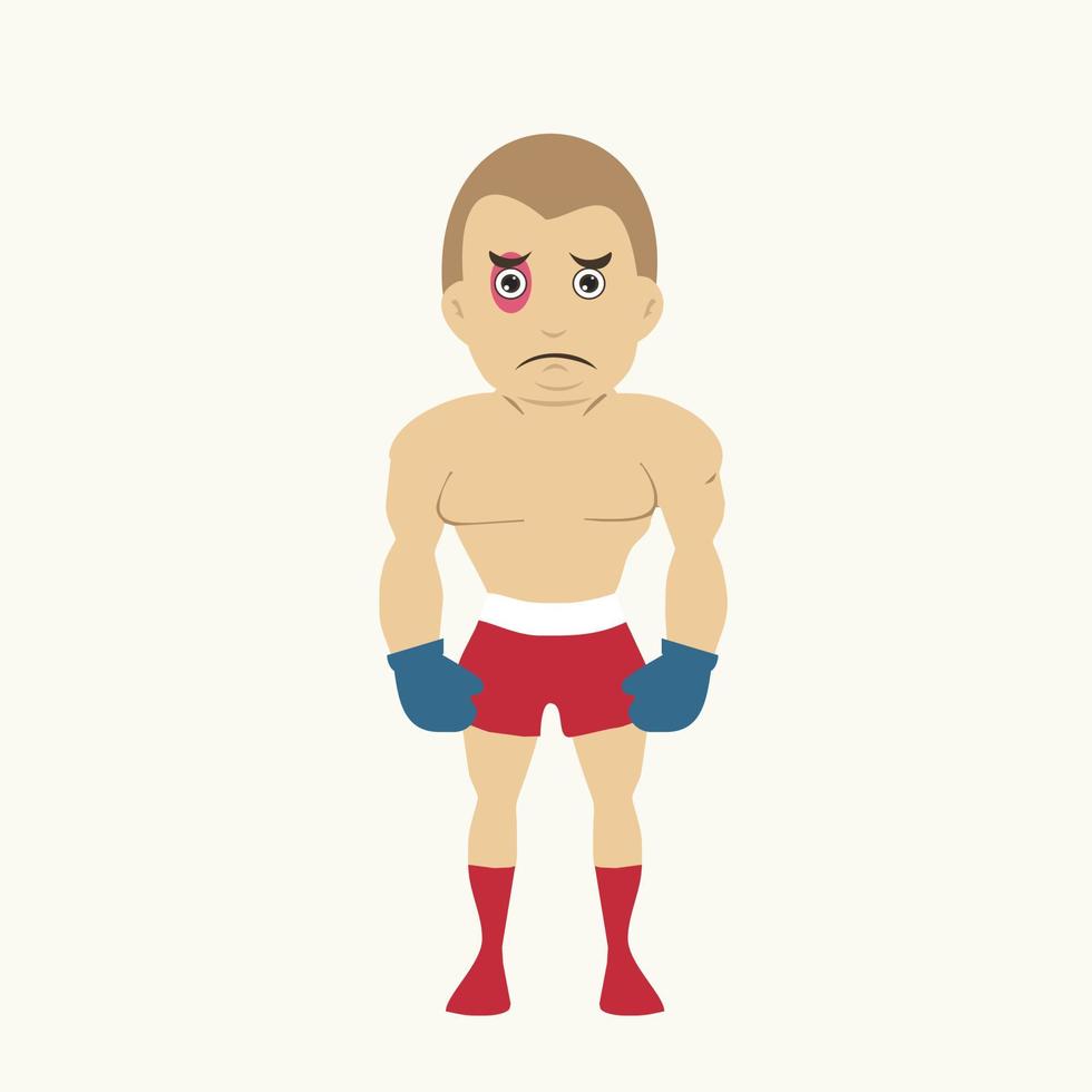 Boxing strong proffesionals fighting cartoon characters on isolated background vector