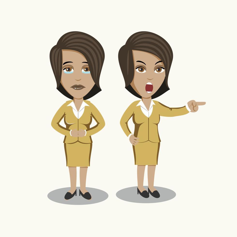 conjunto de diseño de personajes empresaria secretaria mujeres en negocios corporativos. Ilustración de vector mínimo de estilo de diseño plano