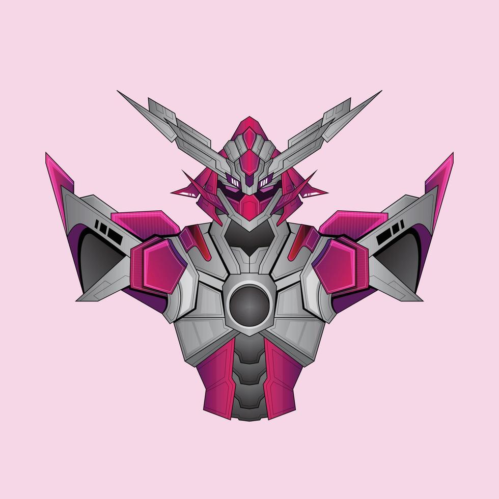 warrior cyborg robot knight in the sacred geometry ornaments background, Perfect for T-Shirt Design, Sticker, Poster, Merchandise and E-sport logo vector