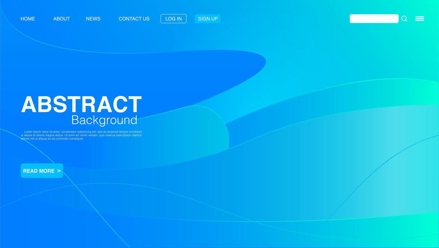 Abstract Blue Curve Background. Landing Page Background. Vector EPS 10