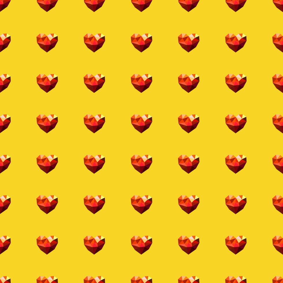 symmetrically placed diamond hearts on wallpaper vector